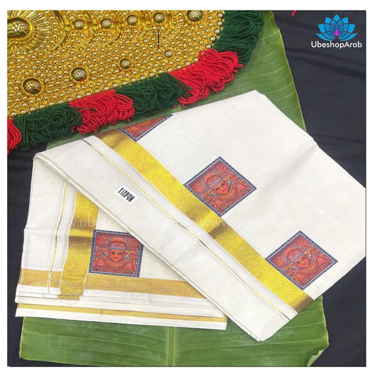 Kerala Style Theyyam Model Dhoti – A Divine Blend of Culture, Art, and Tradition