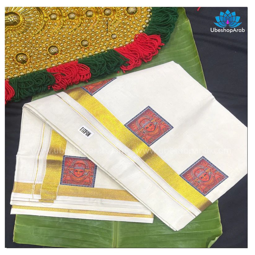 Kerala Style Theyyam Model Dhoti – A Divine Blend of Culture, Art, and Tradition