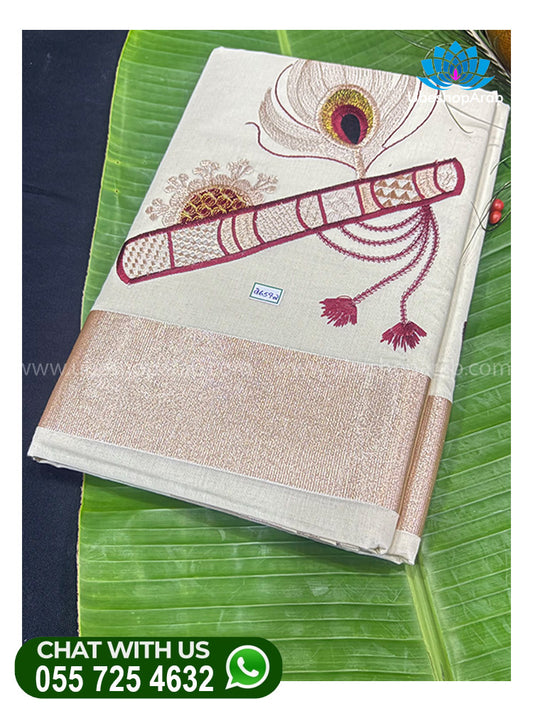 ODAKUZHAL MAYILPEELI EMBROITRY WORK SAREE