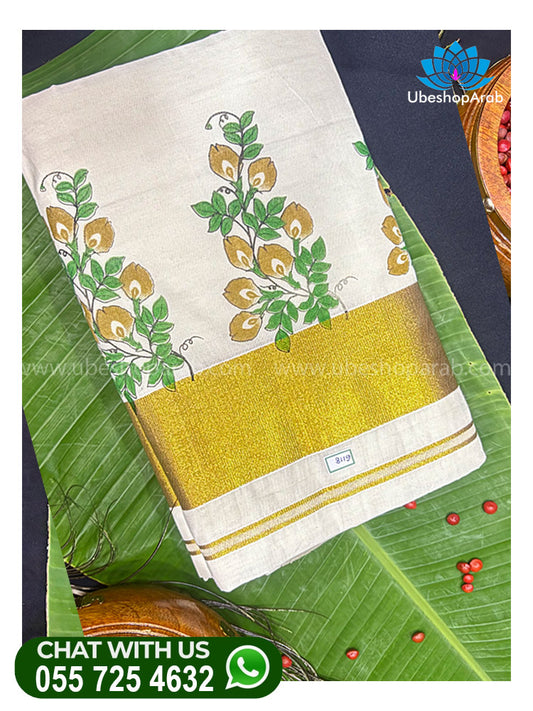 KERALA SPL KASAV FLOWER SAREE