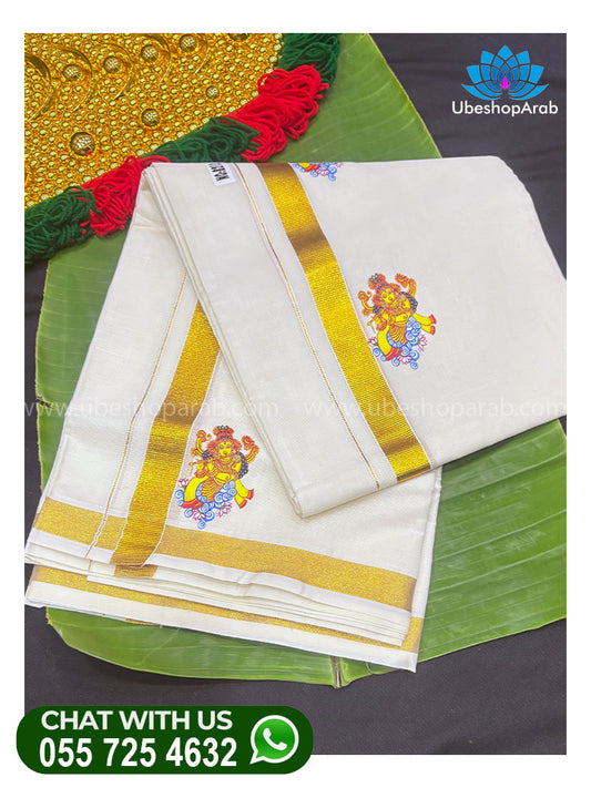 SREE KRISHNA MURAL PRINT DHOTHI