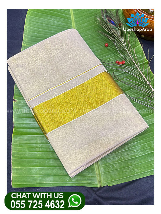 KERALA STYLE TISSUE BIG KASAVU LINE SAREE