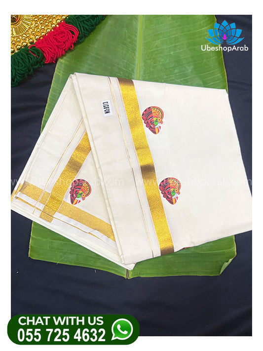 KERALA STYLE THAYYAM,KATHAKALIMODEL PRINTED DHOTHI