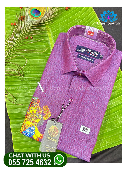 onam Special Sree Krishna Mural Rose Colour Print Shirt