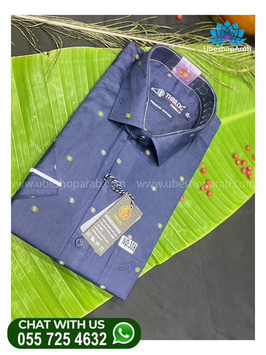 Blue & Yellow Simple Work Colour Shirt